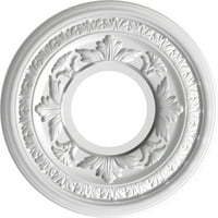 Ekena Millwork 10OD 1 2ID 3 4 p Baltimore termoformat PVC Plafon Medalion, texturate metalice de argint