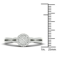 1 4CT TDW diamant 10k Aur Alb vârtej inel de logodna