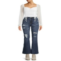 Madden NYC Juniors' Super High Rise Flare Jeans