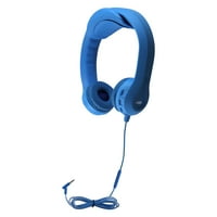 Flex-PhonesxL Blue-Căști indestructibile, cu o singură construcție, cu microfon în linie și volum pentru Adolescenți