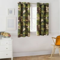 Zona Ta Camuflaj Grommet Cameră Întunecare Singur Panou Cortina, Verde, 54