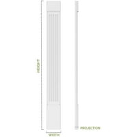 4W 102H 2 p panou plat PVC Pilaster w decorative Capital & bază