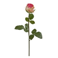 Aproape Natural 18in. Rose Spray Flori Artificiale, Fuchsia