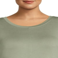 Rochie de tricou cu manșetă pentru femei Terra & Sky, Plus Size