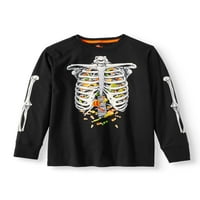Băieți Halloween cu mânecă lungă Glow in the dark Graphic tee Shirt