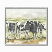 Stupell Industries vacă pășune fermă peisaj animale acuarelă pictura înrămate arta de perete de Ethan Harper, 11 14