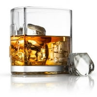 Sticlă de whisky de modă veche Scotch ochelari pentru lichior Bourbon cu cărămidă de măsurare design oz Set de 4