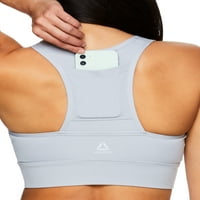 Sutien sport Reebok Essential pentru femei cu buzunar la spate și cupe detașabile, dimensiuni XS-XXXL