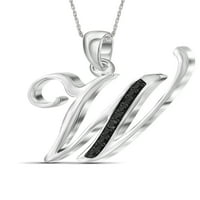 JewelersClub negru diamant Accent Sterling Silver a la Z pandantiv inițială, 18