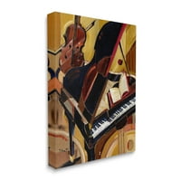 Stupell Industries instrumente muzicale pian modern Galerie de pictură pânză învelită artă de perete imprimată, Design de Paul