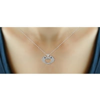 JewelersClub Sterling argint inima colier cu diamant alb carate