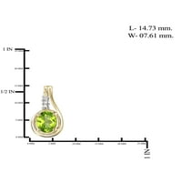 0. Carat T. G. W. Peridot piatră prețioasă și alb diamant Accent Cercei