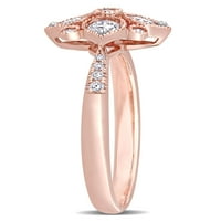 Miabella Carat T. W. diamant 14k inel Floral din Aur Roz
