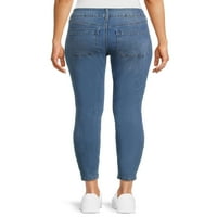 Fără Limite Juniori Patch Buzunar Blugi Skinny, Dimensiuni 1-21