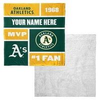 Oakland Athletics MLB Colorblock personalizate mătase Touch Sherpa arunca pătură