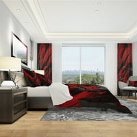 Set de huse de plapumă modern și contemporan Designart 'Mixer roșu și gri'