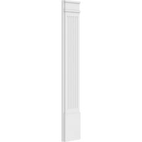 10W 60H 2 p Pilastru PVC canelat w Capital decorativ și bază