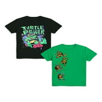 Teenage Mutant Ninja Turtles Boys Cowabunga tricou grafic cu mânecă scurtă, pachet 2, dimensiuni XS-XXL