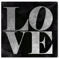 Wynwood Studio tipografie și citate Wall Art Canvas printuri 'Love Black Velvet' citate și zicale de dragoste-Negru, gri
