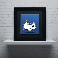 Marcă comercială Fine Art Star Dog pânză de artă de Carla Martell, negru mat, cadru negru