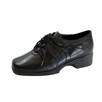 Oră confort Carmel femei lățime largă din piele Dantela-up pantofi negru 12