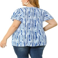 Chilipiruri unice pentru femei Plus Size bluze cu mânecă scurtă Loose Stripe Top