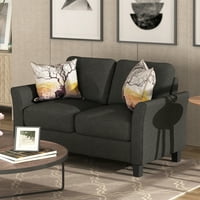 Aukfa Modern Material Cotiera canapea singur canapea și Loveseat canapea mobilă de sufragerie, Negru