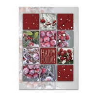Hârtie Blank Happy Holidays carduri și plicuri potrivite, roșu, pe pachet