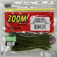 Zoom sare Finesse Worms-pepene verde roșu 10PK