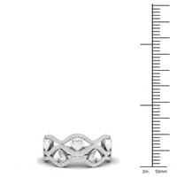 1 5CT TDW diamant 10k panglică de Aur Alb și inel de moda inima