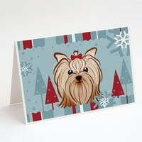 Caroline 's Treasures Winter Boston Terrier felicitări de Crăciun cu plicuri, 5 7