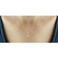 1. Carat Citrin piatră prețioasă și Accent pandantiv diamant alb