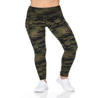 Femei talie mare Camo imprimare Legging cu buzunare