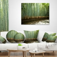 Designart vedere frumoasă a pădurii de bambus - pernă de aruncare a pădurii-18x18