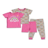 Sol Sleep Baby Girl & Toddler Girl Rise & Shine set de pijamale din bumbac, Dimensiune luni-4t