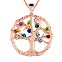 Nana Arborele Vieții Birthstone mamele colier pentru femei cu 1-pietre-10k Rose Gold Stone 4