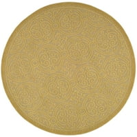 Covor Din Lână Geometrică Cambridge Avalon, Aur Deschis Aur Închis, Rotund 6' 6'