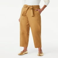 Asamblare gratuită pantaloni de butoi cu centură înaltă pentru femei, 26 Inseam Pentru obișnuit, dimensiuni 0-18