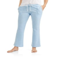 Femei Lung pijama pantalon cu buzunare Heathered dublu tricot