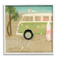 Stupell Industries Hippy Travel Van Beach Scaun Picnic Ocean peisaj, 24, Design de Beth Albert