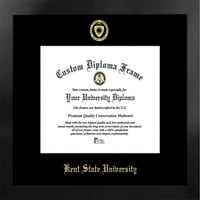 Kent State University 11W 8.5 h Manhattan Negru Singur Mat aur relief Diploma cadru cu bonus Campus imagini litografie