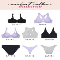 Smart & Sexy femei confort bumbac Plunge Bralette, 2-Pack, stil-SA1420