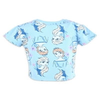 Set Frozen Baby and Toddler Girls Tee and Shorts, piesă, dimensiuni 12M-5T