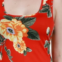 Rochie maxi florală roșie Kathy pentru femei
