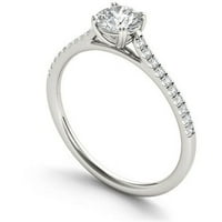 Carat T. W. diamant clasic 14kt aur alb inel de logodna