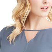 Bluză cu mânecă lungă țesută plus pentru femei