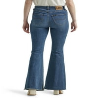 Lee model pentru femei de înaltă creștere Flare Jean cu tiv brut