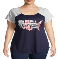 Fire femei Plus Dimensiune American maneca scurta Baseball T-Shirt
