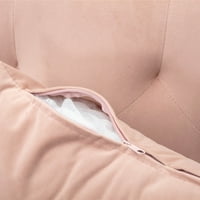 Canapea extensibilă futon din catifea cu două perne, canapea convertibilă pentru Living și dormitor, roz