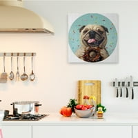 Stupell Industries Pug fericit cu Sprinkle Donut câine de companie, 30, proiectat de Lucia Heffernan